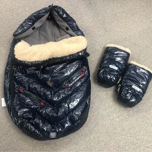 Cozy Navy Blue Kids Sleeping Bag Set